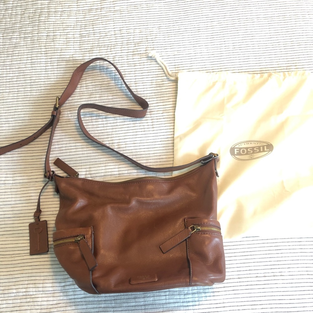 Fossil crossbody leather purse